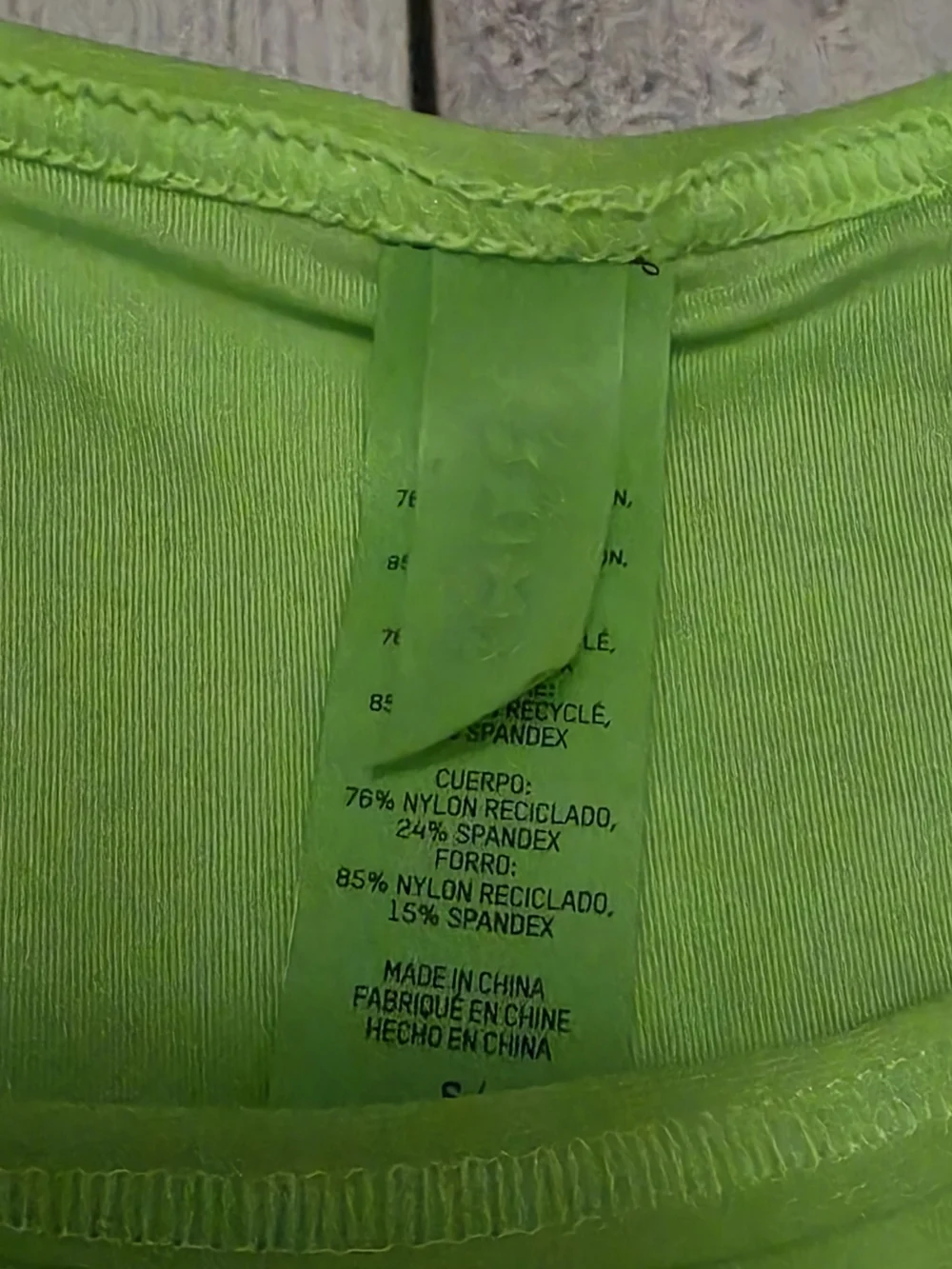 SKIMS Swim High Neck Racerback Bikini Top in Neon Green Size S